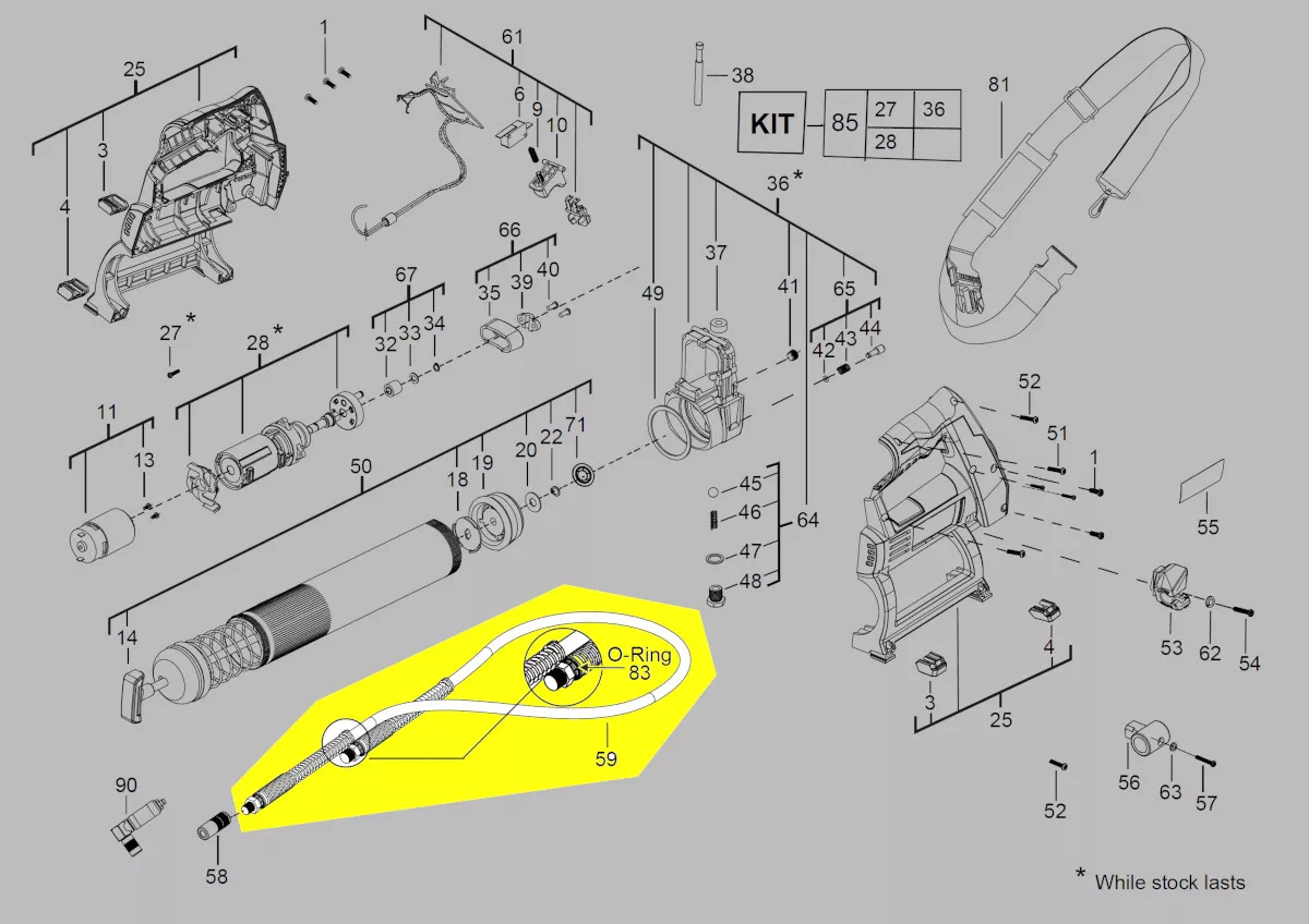 tuyau flexible pompe à graisse réf. 4931435665 Milwaukee